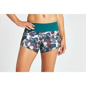 Oiselle Teal and Floral Print Women's Athletic Shorts